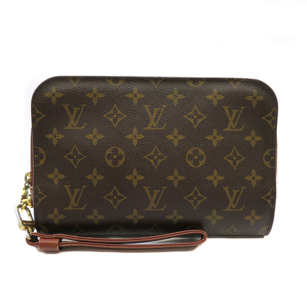 LOUIS VUITTON Orsay Monogram Clutch Bag Shoulder Brown
